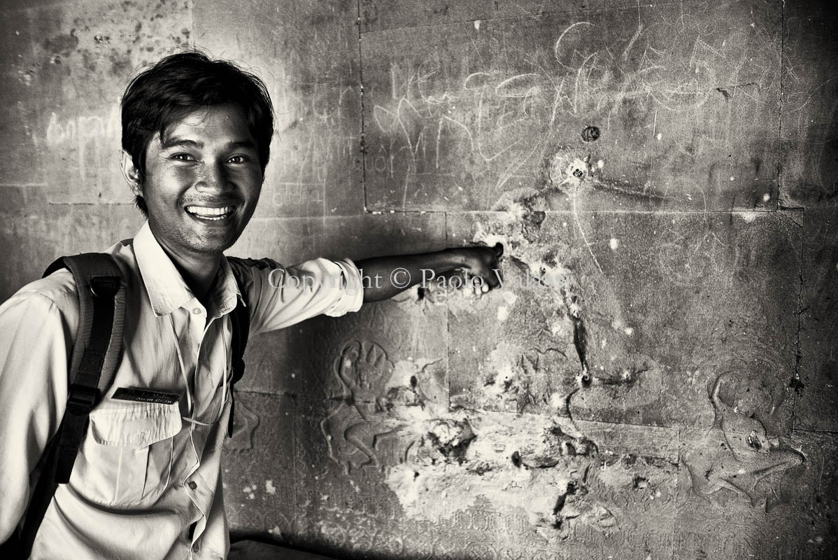 Angkor Wat - Cambodia - bullets holes