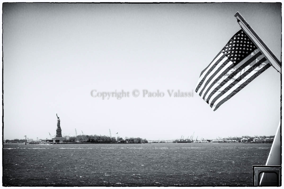 New York - Liberty Island view from the ferry