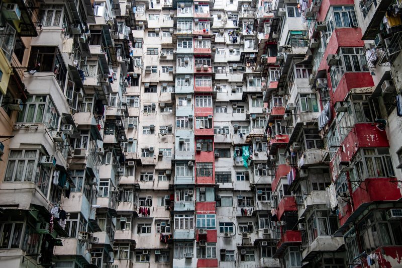 Vista del Monster Building a Hong Kong